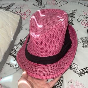Milani Solid Classic Fedora Straw Hat with Black Ribbon Band